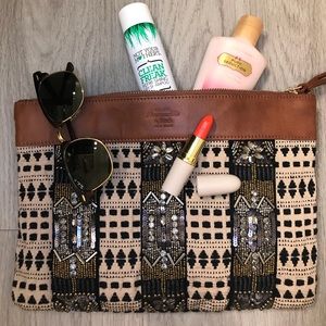 Abercrombie & Fitch Embellished Canvas Clutch